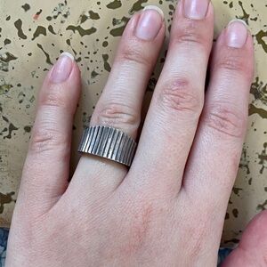 925 Modernist Textured Ring Size 6.5